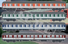 ACME 55343 - H0 - 4-tlg. Set Personenwagen Popart, DB, Ep. IV